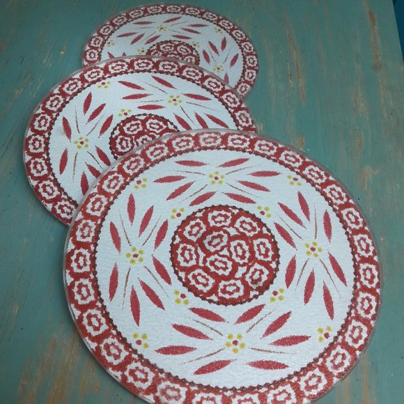 Glass Trivets Hot Pads Vintage Set of 3 Mid Century Modern Kitchen Ware Decor - Picture 1 of 15